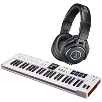 Arturia KeyLab Essential MK3 49 (White) + Audio Technica ATH-M40x Bundle