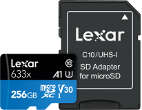 Lexar 633X microSDHC/SDXC (V30) R95/W45 256GB Memory Card (With Adapter)