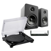 Audio Technica AT-LPW50PB + Kanto YU4 (Black) Bundle
